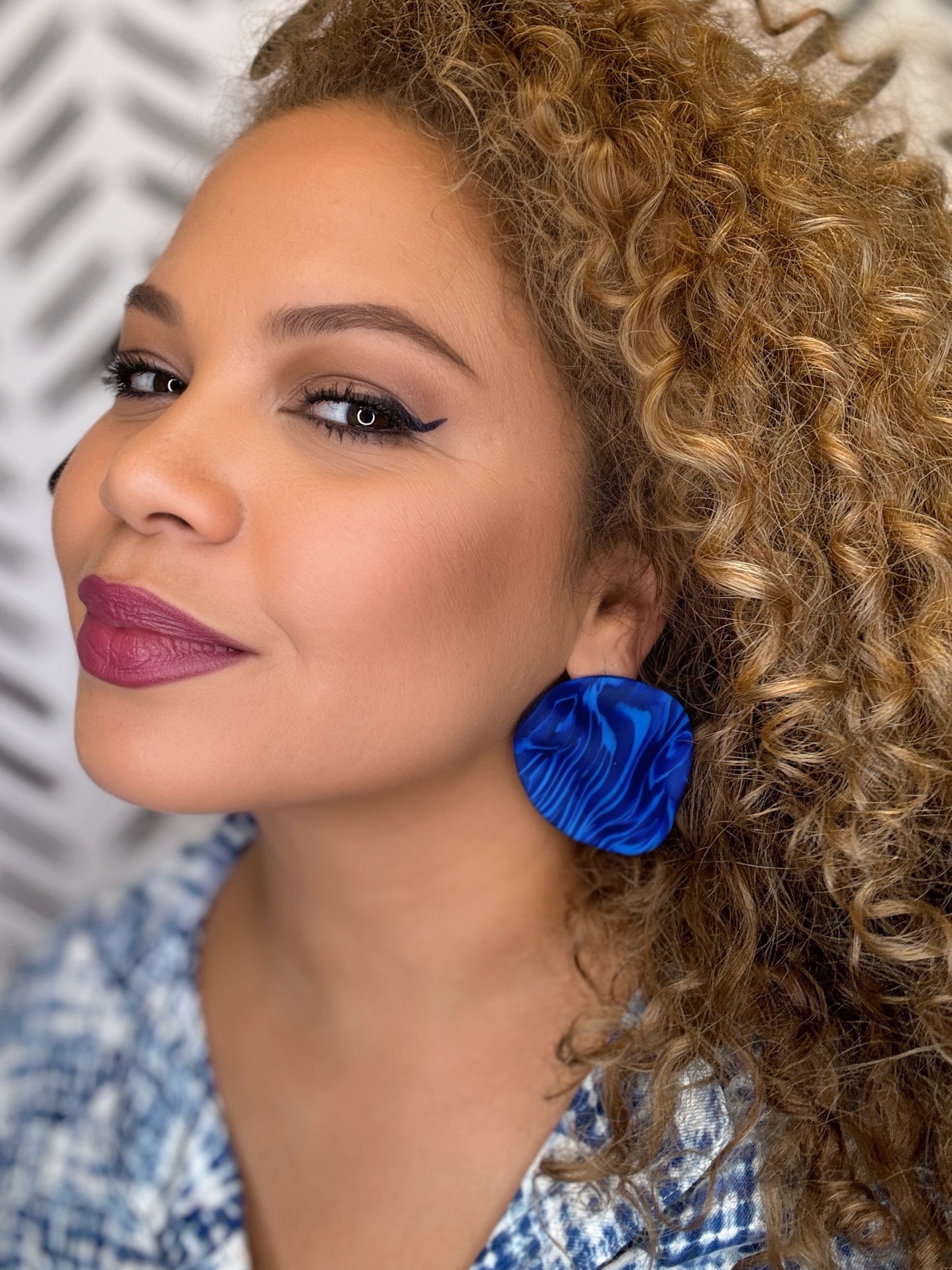 Blue Statement Studs