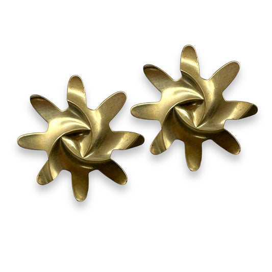 Brass Statement Stud Earrings