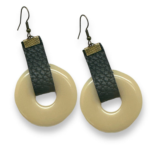 Cecelia- Acrylic and Faux Leather Dangles