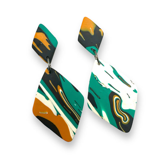 Tidal- Polymer Clay Earrings