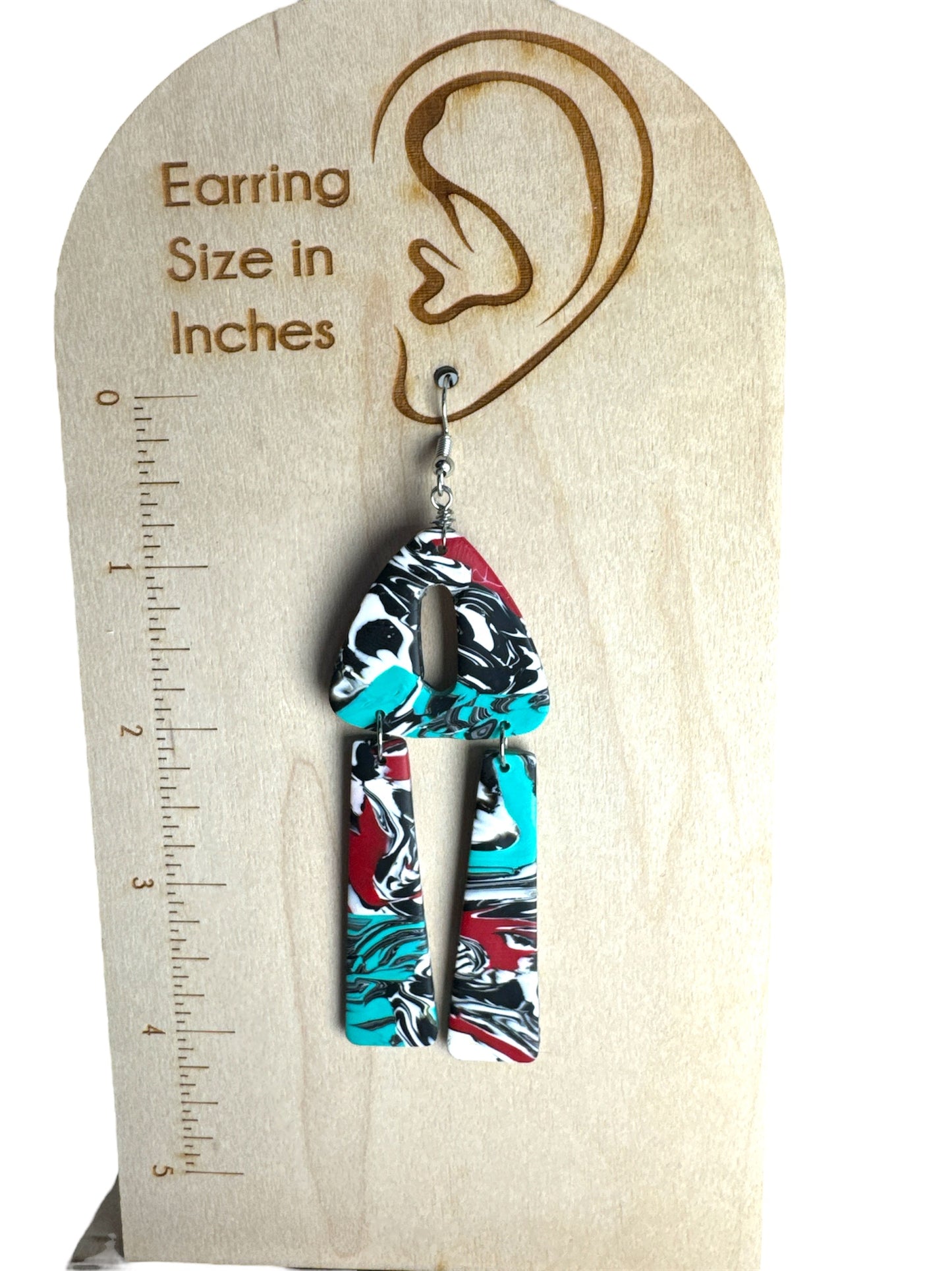 Turquoise Multi Colored Long Statement Earrings