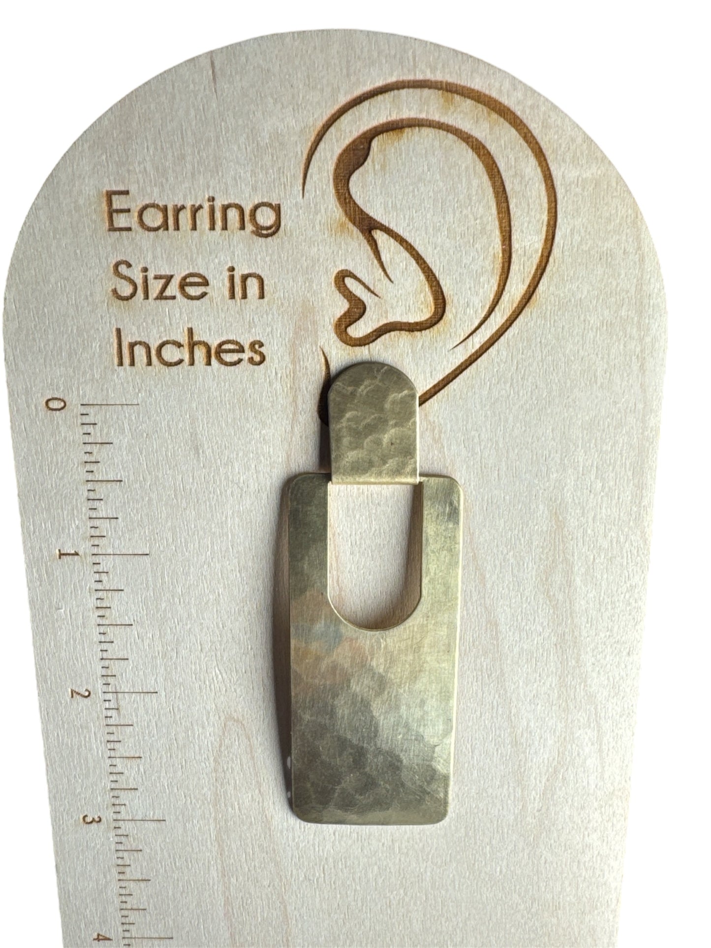 Raw Brass Long Stud
