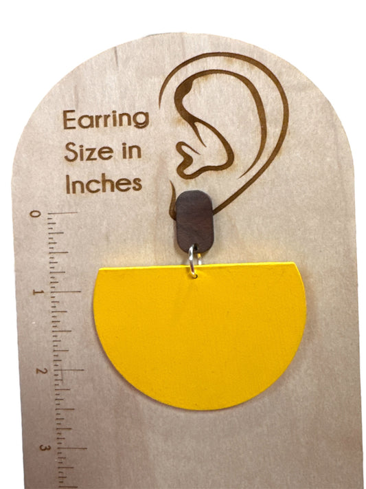Wooden Yellow Statement Stud