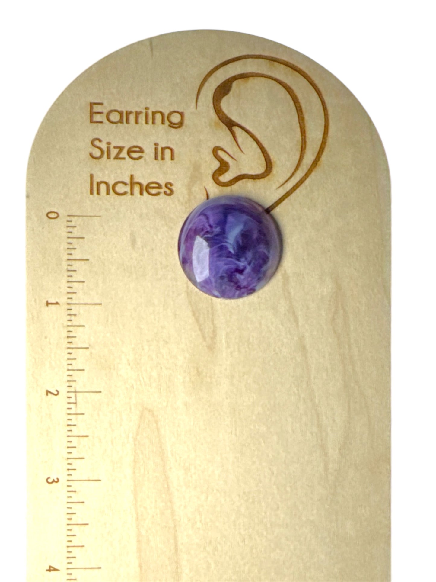 Purple Moon Stud Earrings