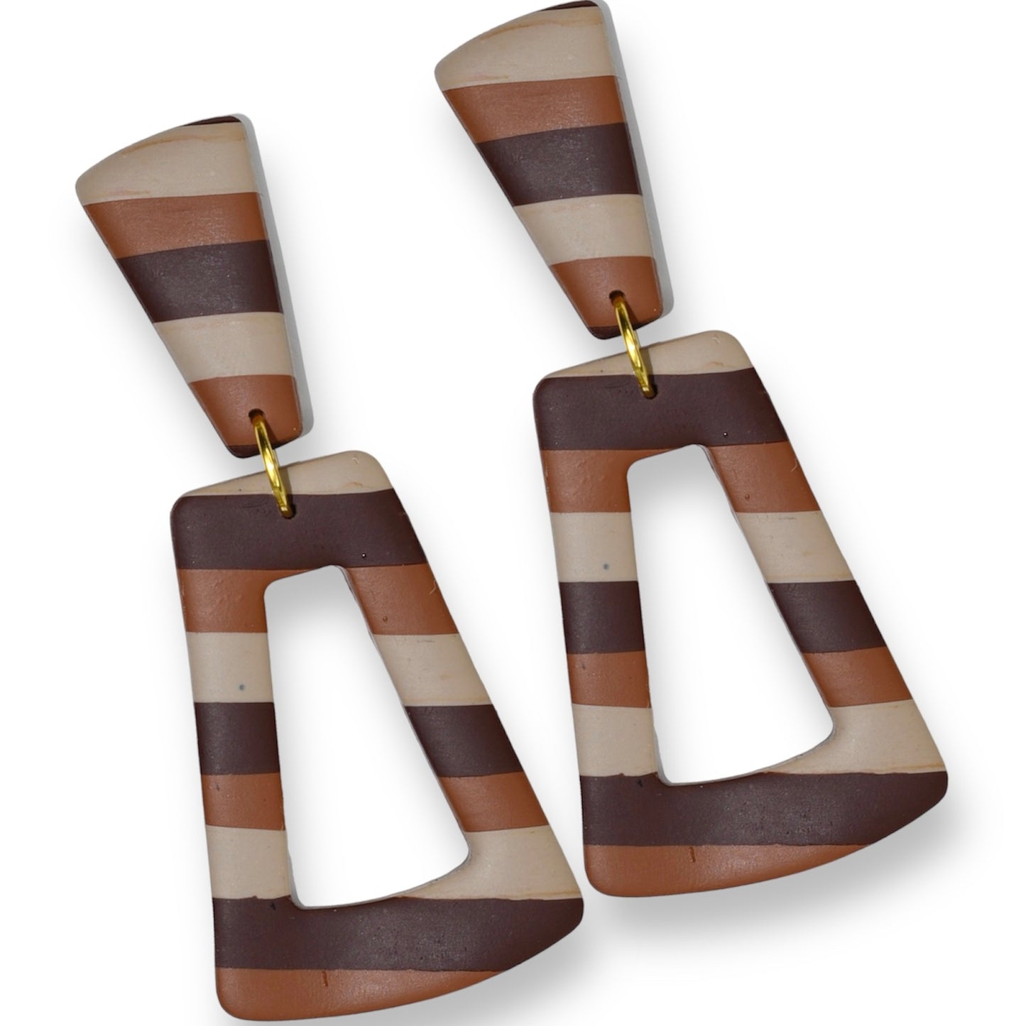 REECE (Neutrals) - Brown Statement Earrings