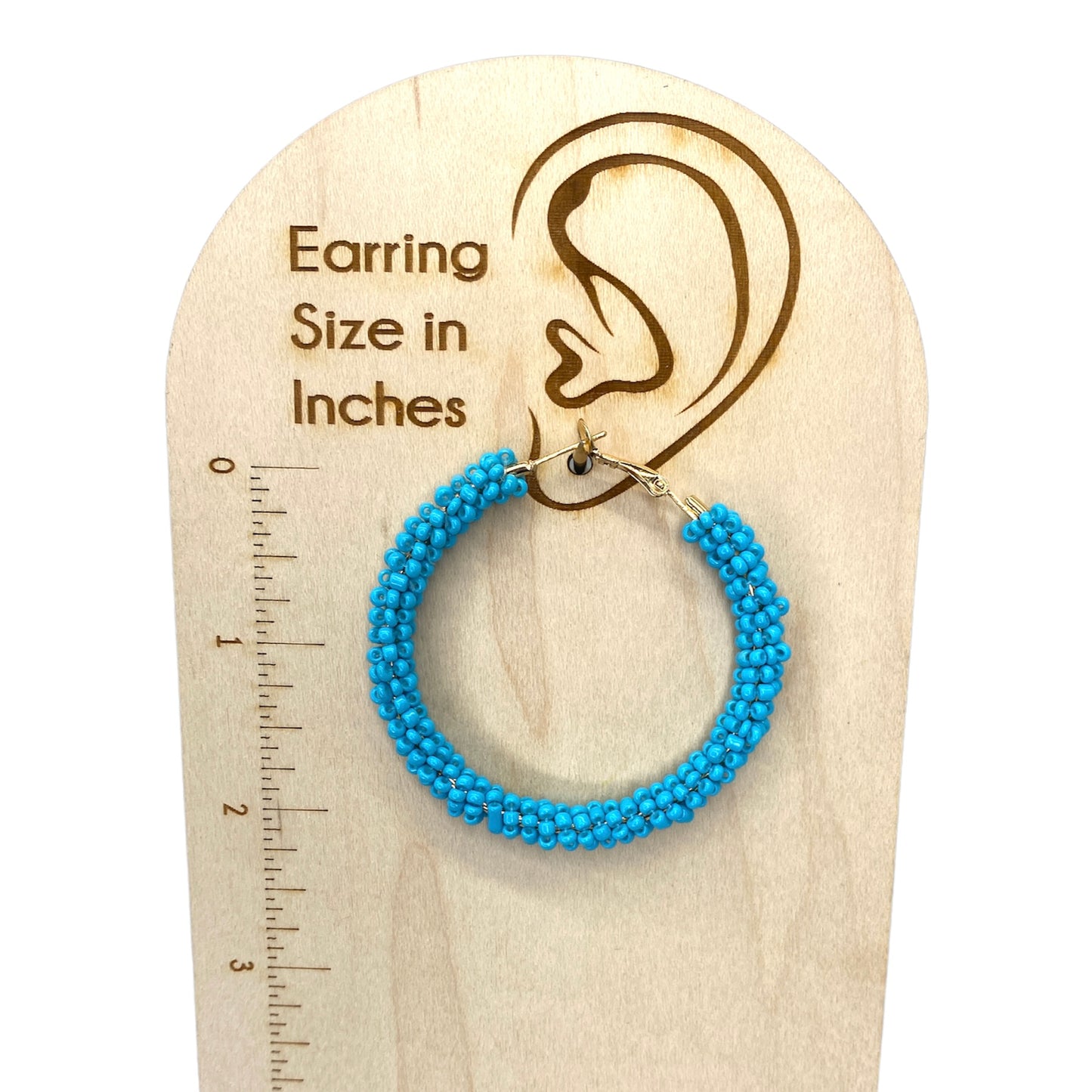 PETINA (TURQUOISE) - Turquoise Beaded Hoops