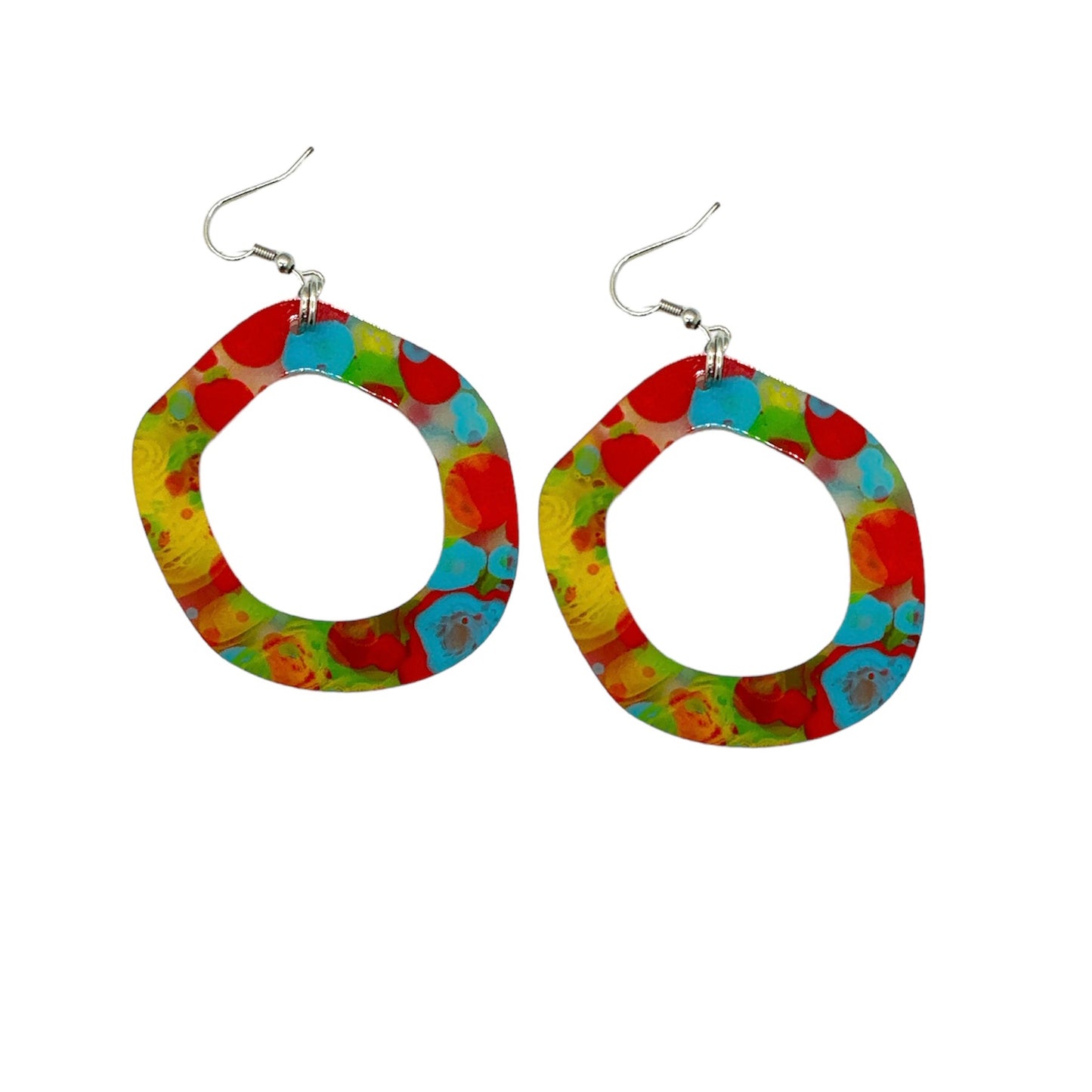 Multicolored Organic Acrylic Dangle Earrings