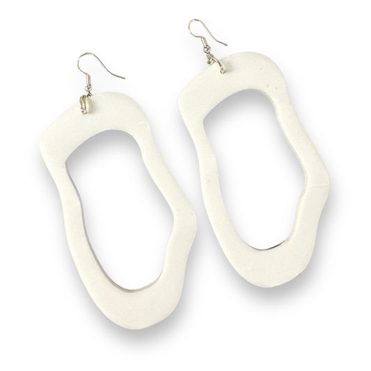 Blanca- Long White Acrylic Dangle Earrings